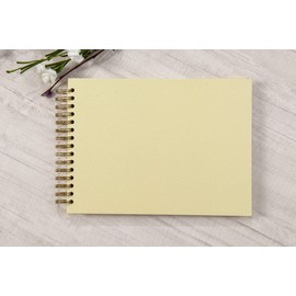 potricher 12.2 x 8.5 Inch Large DIY Scrapbook Photo Album 80 Pages Thick Kraft Paper Scrap Book Albums for Wedding Anniversary Family and Baby (Light Yellow)