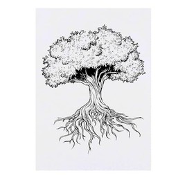 'Tree with Roots' Temporary Tattoo - Water Resistant, Skin-Safe, Non-Toxic Transfer (TO00083735)