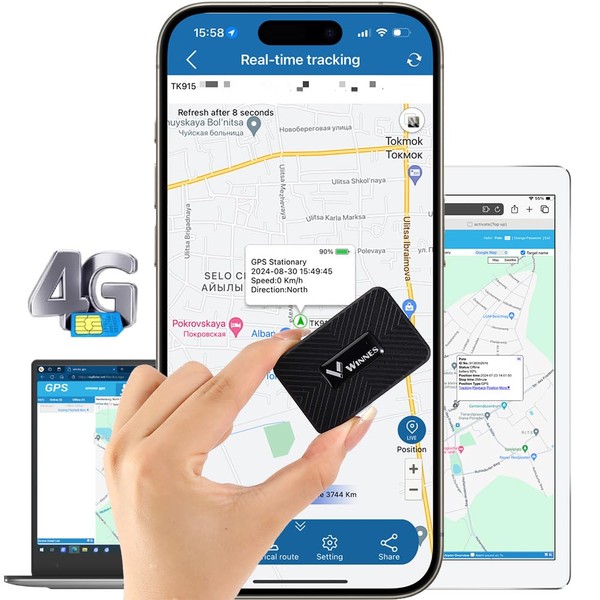 Winnes 4G Mini Rasreador GPS para Carro con Micrófono Oculto