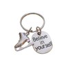 JewelryEveryday Ice Skating Keychain with Ice Skate Charm and Believe