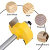 JTTJDB 1/4-Inch Shank Rabbet Router Bit with 6 Bearings Set