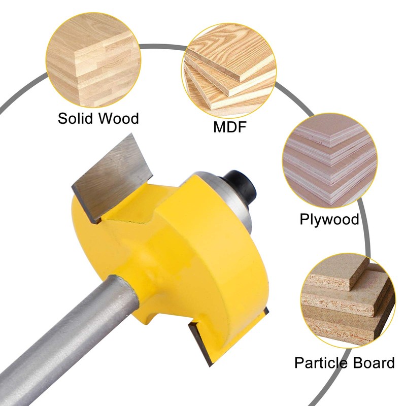JTTJDB 1/4-Inch Shank Rabbet Router Bit with 6 Bearings Set