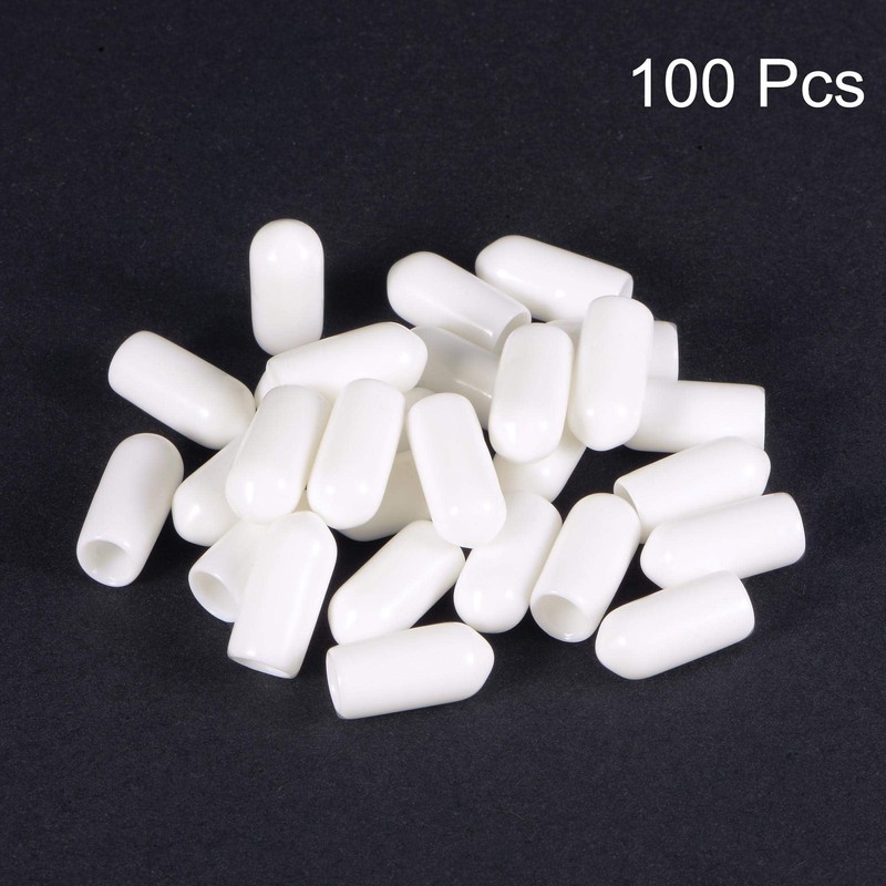 TA-VIGOR 100Pcs Rubber End Caps, 5mm ID Round Flexible Screw