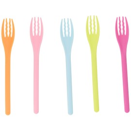Nagao Heat Resistant Plastic Soft Fork Set of 5 Colorful Dishwasher Safe Made in Japan