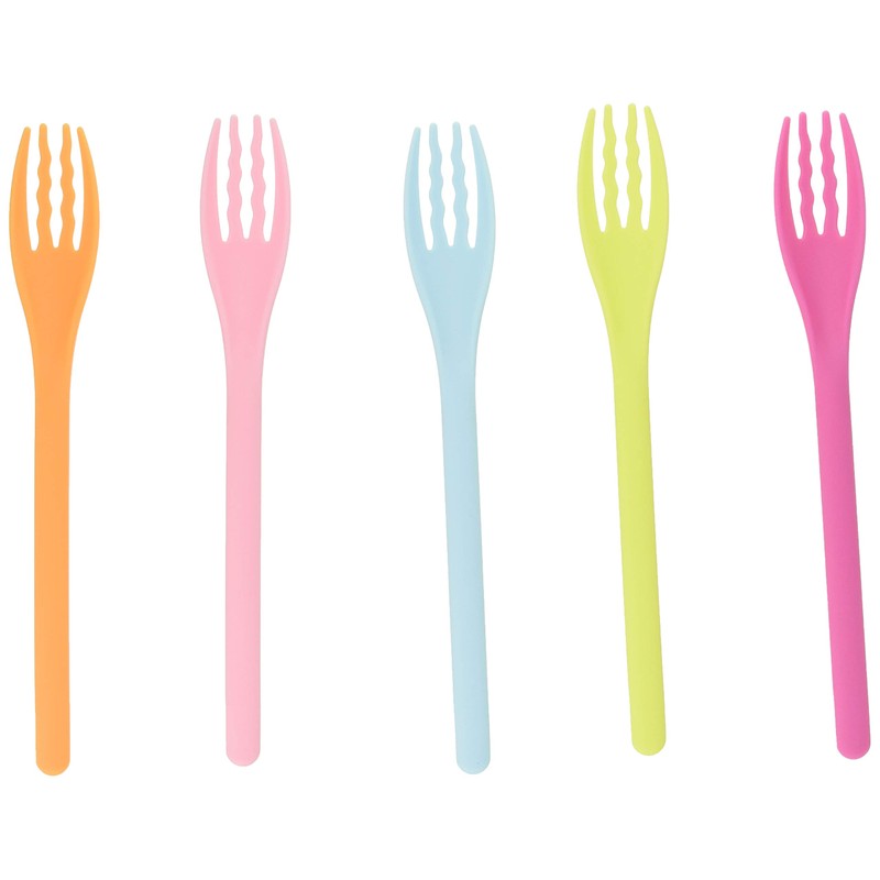Nagao Heat Resistant Plastic Soft Fork Set of 5 Colorful