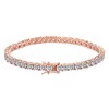 Dunnett Taylor Rose Gold Plated 4mm Cubic Zirconia Classic Tennis