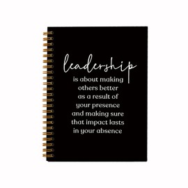 QUICQOD Leadership Definition Notebook Journal for Work Office School,Best Leader Gifts,Employee Gift for Boss,Appreciation Gift for Leader,Thank You Gift,Black Hardcover Spiral Notebook 5.5x8.3(black)