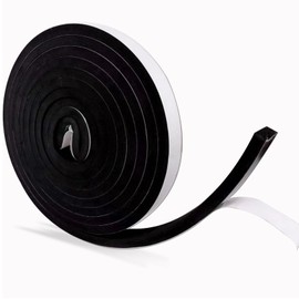 Closed Cell Foam Weather Strip 1 inch W X3/ 8 inch T,Self-Adhesive Foam Insulation Seal Strip for Door,Single Sided Foam Tape for Window AC,High Denisty Foam Weather Stripping 16,5 Feet