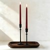 Burgundy Flameless Taper Candles with Remote, LED Candlesticks Set of