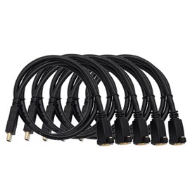 MICRO CONNECTORS 10 Feet HDMI Panel Mount Type Extension 6 ft. (28AWG) Cable with Ethernet Black 5-Pack (H2-10PMEX-5P)
