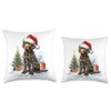 Watercolor Chocolate Labrador Retriever Dog Christmas Lights Throw Pillow