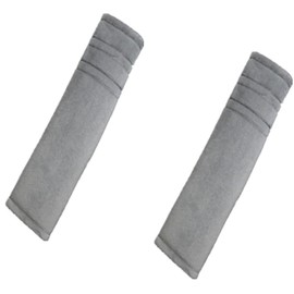 Loopunk 2 Pack Universal Car Seat Belt Covers, Soft Faux Sheepskin Car Black Seat Belt Cover Pad, Black Seat Belt Cover Pad for Adults and Children,Suitable for Car Seat Belt, Shoulder Bag. (Grey)