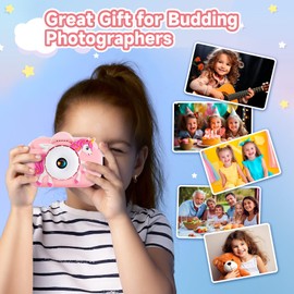 Kids Camera Digital Camera for Girls Age 3-8, 1080P Toddler Camera for Kids with 32GB SD Card, Toddler Girls Toys Age 6-8, Kid Toys for Ages 5-7