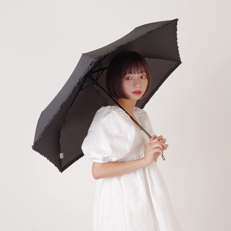 Nifty Colors 1540BK Folding Umbrella, Ruffle Carbon Lightweight Mini 55