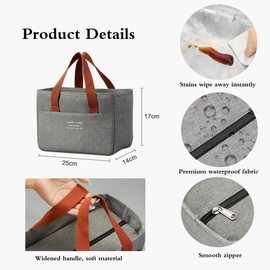 Talvryx Insulated Lunch Bag for Women & Men - Large Thermal Tote with Front Pocket, Leakproof & Reusable (Black)