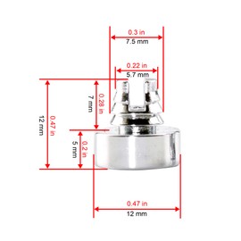 RTRHINOTUNING 100PCS Chrome Silver Wheel Rim Lip Rivets Nuts of 7.5mm/0.3in Hole Replacement Plastic Rivet