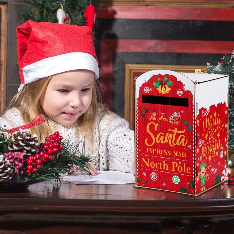 Chinco Christmas Mailbox Letters to Santa Mailbox Christmas Decorations Christmas