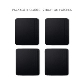 ZEFFFKA 2 Pack of Fabric Iron-on Patches Inside & Outside Strongest Glue 100% Cotton Black Repair Decorating Kit 12 Pieces Size 3" by 4-1/4" (7.5 cm x 10.5 cm)