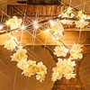 Fudios Lighted White Cherry Blossom Garland Decor with Timer 96