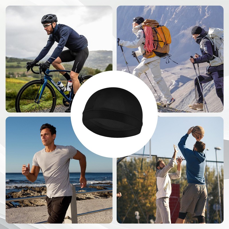 4 Pcs Wave Cap,Silk Wave Sleep Hair Cap for Black
