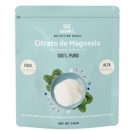 Daimel | Citrato de Magnesio Puro | 2 Kilos | 666 porciones | Alta absorción | 100% puro | Sin azúcar