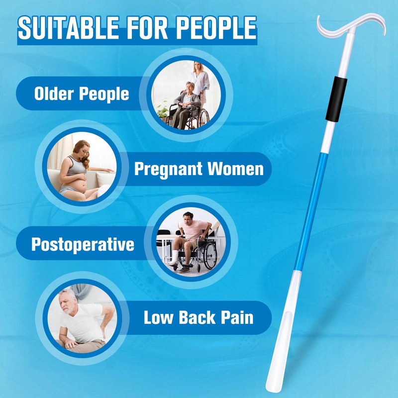 Milifox 35" Long Shoe Horn for Seniors, Dressing Stick, Long