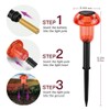 Solar Pathway Lights Outdoor 4 Pack, Red LED Driveway Light