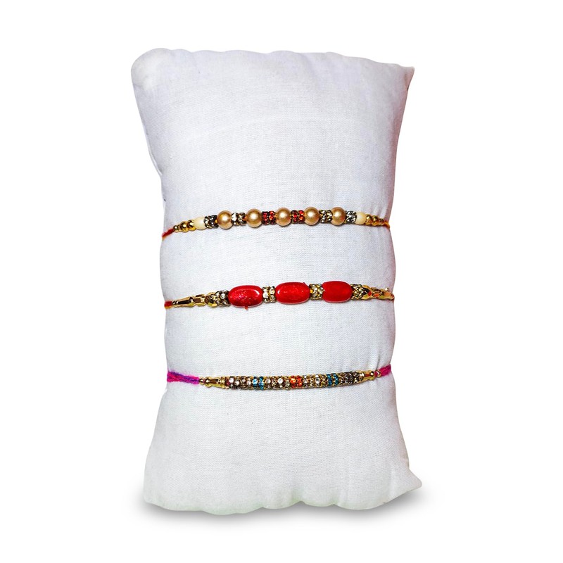 Set of 3 Rakhi for Raksha Bandhan Festival, Rakhi Thread,