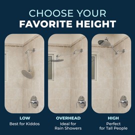 HammerHead Showers® Solid Metal 12-Inch Adjustable Shower Extension Arm – Raises Showerhead Height, Supports up to 10lbs – Oil Rubbed Bronze