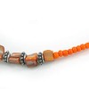 Avalaya Orange Glass Bead Wire Necklace with Shell & Mother