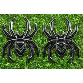 2Pcs Custom Spider Emblems Left Right Car Badge for Universal Car Body Motorcycle SUV Widow Door Edition Decoration (Glossy Black)