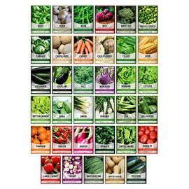 Gardeners Basics Survival Vegetable Seeds Garden Kit Over 16,000 Seeds Non-GMO and Heirloom, Great for Emergency Bugout Survival Gear 35 Varieties Seeds for Planting Vegetables 35 Free Plant Markers