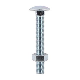 TIMCO BZP Carriage Bolt and Hex Nut - M12 x 100 - Zinc - Pack of 2