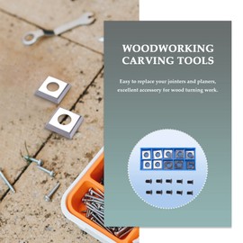 Micvtve 10Pcs 14mm Square Straight Carbide Cutter Insert with 10Pcs M610mm Screws for Wood Working Spiral/Helical Planer Cutter