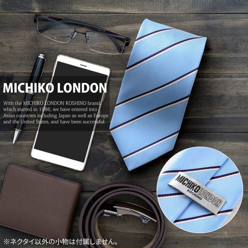 MICHI CORONDON Brand Necktie, Made in Japan, Silk, Jacquard Weave,