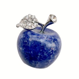 Sunshcat Natural Sodalite 1.18 Inchs Apple Crystal and Healing Stone Statues,Room Decoration Christmas Decorations Thanksgiving Gifts Office Gifts Collectibles