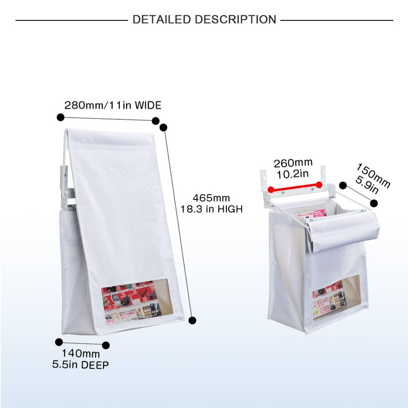 Indoor Wall Mount Mail Catcher Bag Door Slot Post Box
