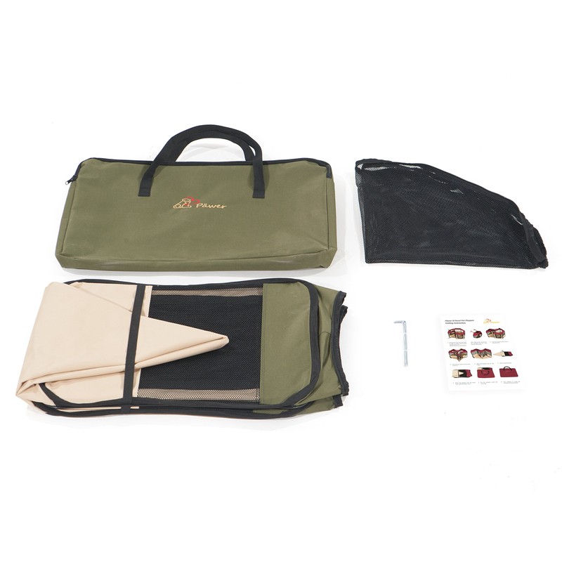 Pawer 45”×24” 8-Panel Foldable Pet Playpen, Olive+Beige, Personalize Embroidery Extra