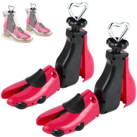 UNIKOO Boot Shoe Stretcher Wide Feet, Professional Shoe Stretcher for Men Women Adjustable Length & Width (2PCS (L,Wm's 9-14/Men's 8-13, Rose))