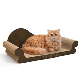DWCN 26" Large Cat Scratcher Bed, Durable Cardboard Cat Couch Scratching Board, Long-Lasting Scratch Lounge for Indoor Cats, Furniture Protector