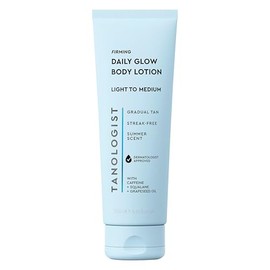 Tanologist- Loción bronceadora gradual reafirmante y reafirmante con brillo diario, tono claro/medio, brillo natural y bronceado