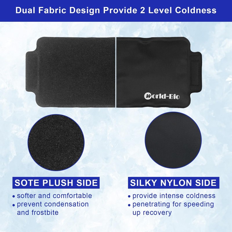 Gel Ice Pack Wrap with Velcro Strap, Ice Pack for