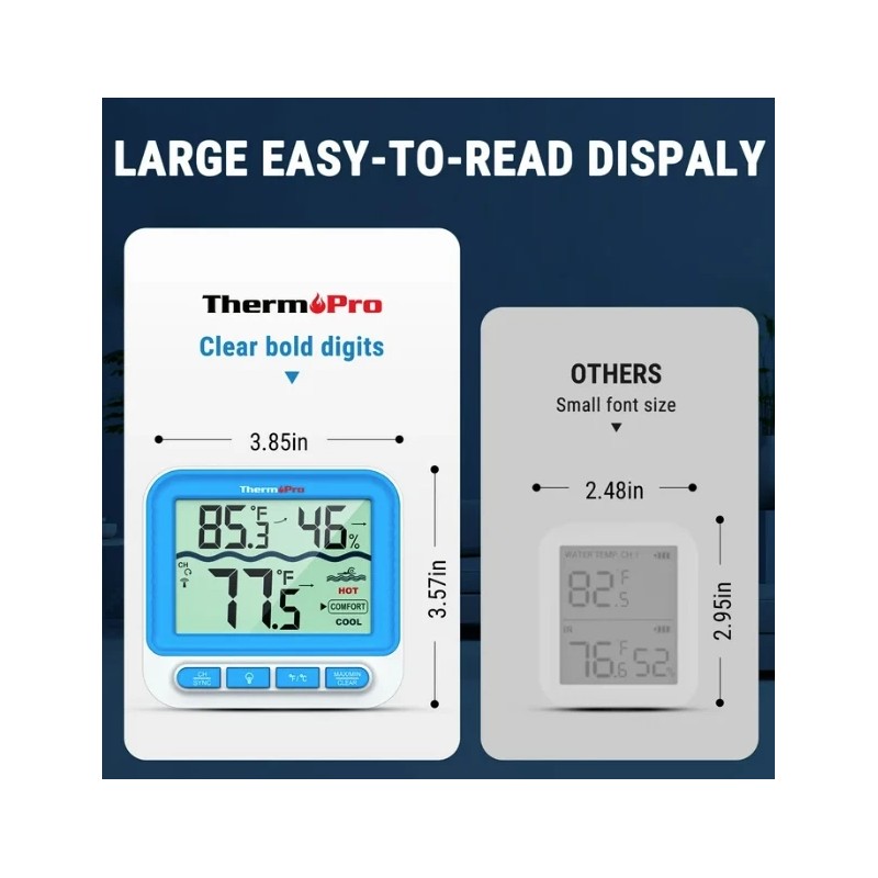 ThermoPro Digital Pool Thermometer, Floating Water Thermometer for Hot Tubs