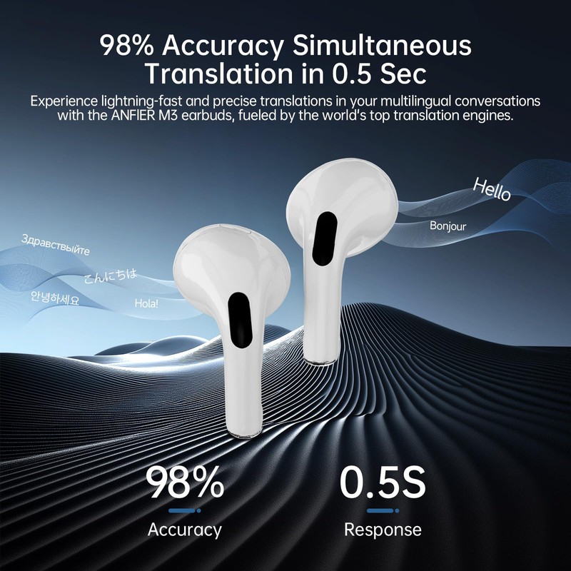 AI Language Translator Earbuds,Translation Earbuds Real time，144 Languages Bluetooth Translator