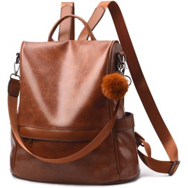 3 En 1 Mochila de Mujer Cuero de PU Bolso de Hombro Casual Antirrobo Bolsos de Moda Impermeable para Mujer Gran Capacidad Mochila de Viaje