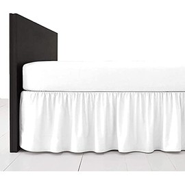 British Home Bedding - Plain Polycotton Extra Deep Frilled Bed Base Valance Sheet (White, Double)