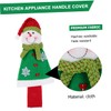 SHOWERORO Refrigerator Door Handle Covers Christmas Theme Snowman Pattern Easy