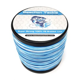 Reaction Tackle Braided Fishing Line - 8 Strand Blue Camo 200LB 1000yd