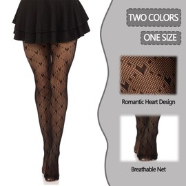 FveVqe 2Pcs White Lace Tights, Patterned Tights For Weddings & Parties, One Size (Black & White)
