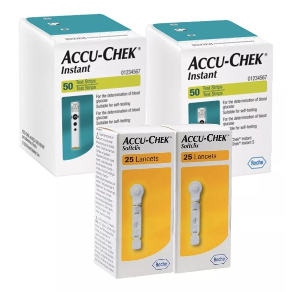 Accu-Chek Accu - Chek Instant Paquete 100 Tiras Y 50 Lancetas